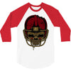 american football skull 3/4 Sleeve Shirt
