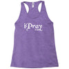 i pray 2 god Racerback Tank