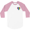 Love Is Love Lgbt Rainbow Heart 3/4 Sleeve Shirt