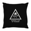 warning god of thunder Throw Pillow