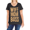 wife mom boss Ladies Curvy T-Shirt