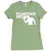 pump gym training bodybuilding workout keepfit weightlifting Ladies Fitted T-Shirt