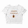 grandpa powered by coffee Crop Top