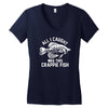 all i caught was this crappie fish Women's V-Neck T-Shirt