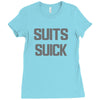 suits suck! t shirt t funny comedy on tv large Ladies Fitted T-Shirt