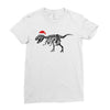 t rex skeleton santa claus Ladies Fitted T-Shirt