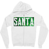santa green glitter Zipper Hoodie