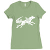 okami tribute wolf ladies Ladies Fitted T-Shirt