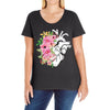 Heart And Flowers Ladies Curvy T-Shirt