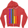 rainbow american flag Zipper Hoodie