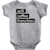 wifi, coffee, frenchies Baby Bodysuit