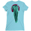 headphones girl Ladies Fitted T-Shirt