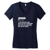 definition of a geek Women's V-Neck T-Shirt