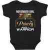 november  girl is a perfect combination of princess and warrior Baby Bodysuit