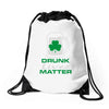 drunk lives matter Drawstring Bags