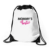mommy's bestie Drawstring Bags