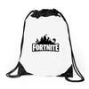 fortnite logo black Drawstring Bags
