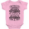 Real Kings Are Born On September 7 Baby Onesie