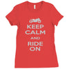 keep calm and ride on Ladies Fitted T-Shirt