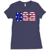 american freedom flag Ladies Fitted T-Shirt