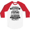 Super Cool Stepdad Of A Freaking Awesome Grandson 3/4 Sleeve Shirt