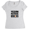Vegan Because Plant Powered Badass Was Not an Offical Tittle FulL Women's Triblend Scoop T-shirt