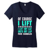 cat cats lift lifting fitness Women's V-Neck T-Shirt