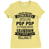 Super Cool Pop Pop Of A Freaking Awesome Grandson Ladies Fitted T-Shirt