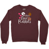 peace love rabbits Crewneck Sweatshirt