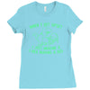 when i get upset i just imagine a t rex making a bed Ladies Fitted T-Shirt