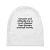 sarcasm and attitude Baby Beanies
