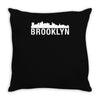 brooklyn city skyline silhouette Throw Pillow