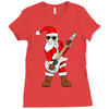rock star santa claus father christmas Ladies Fitted T-Shirt