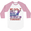 my cat and i stay in tonight 3/4 Sleeve Shirt