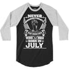 Never Underestimate Dog Rescuer Who Was Born July 3/4 Sleeve Shirt