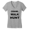 crawl walk hunt Women's V-Neck T-Shirt