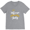 kings are born in july V-Neck Tee