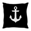 anchor black sailor vintage style navy nautical Throw Pillow