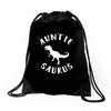Auntiesaurus Drawstring Bags