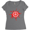 red logo Women's Triblend Scoop T-shirt
