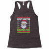 most wanted beard man this christmas Racerback Tank