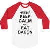 keep calm and eat bacon t shirt funny parody meat tee food pig hog bre 3/4 Sleeve Shirt