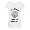 pluto never forget Maternity Scoop Neck T-shirt