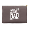 world's okayest dad funny Accessory Pouches