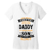 Super Cool Daddy Of A Freaking Awesome Son Women's V-Neck T-Shirt