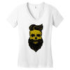 hipster skull Women's V-Neck T-Shirt
