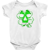 celtic green clover skull patch, irish biker patches Baby Onesie