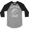 fitness fit taco in my mouth funny food eating healthy exercise gym 3/4 Sleeve Shirt