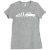 evolution of man classic car Ladies Fitted T-Shirt