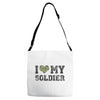 i love my soldier regular camouflage Adjustable Strap Totes